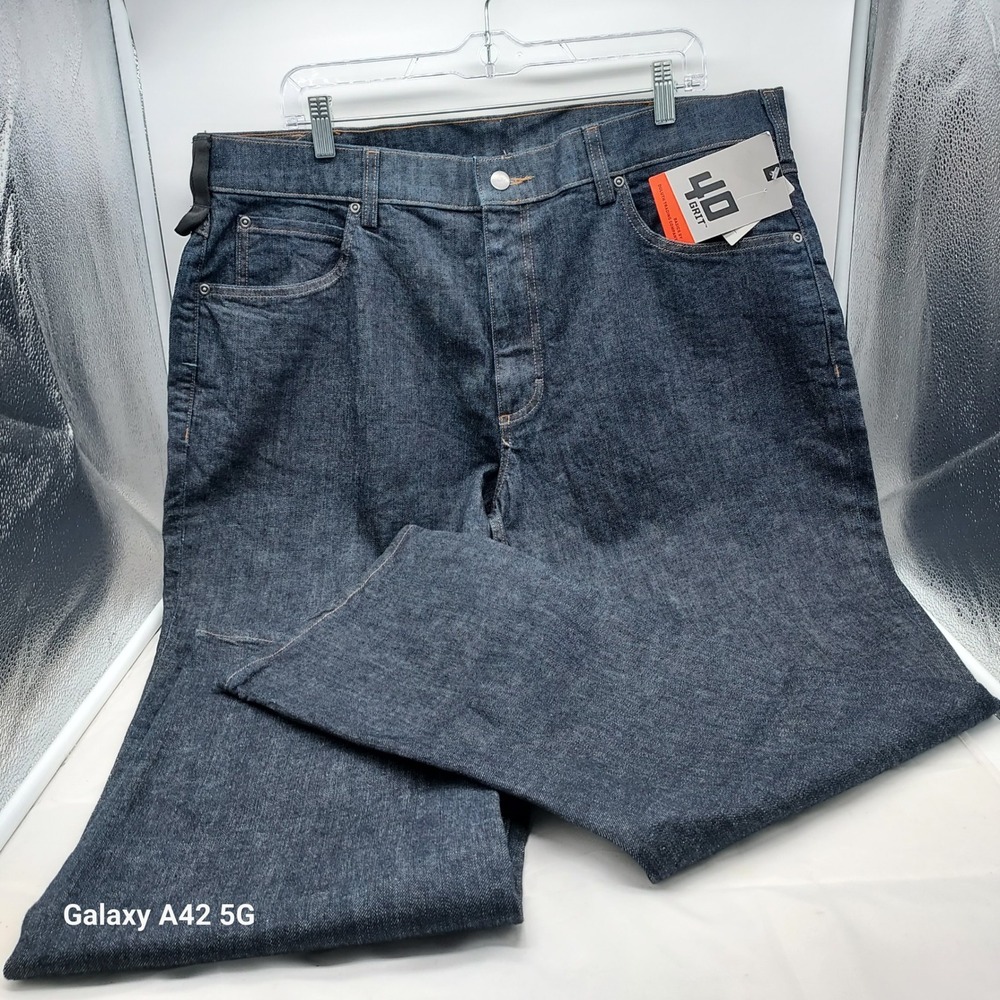 40 Grit Duluth Trading Co Mens 40x32 Standard Fit Flex Jeans Dark Indigo Blue